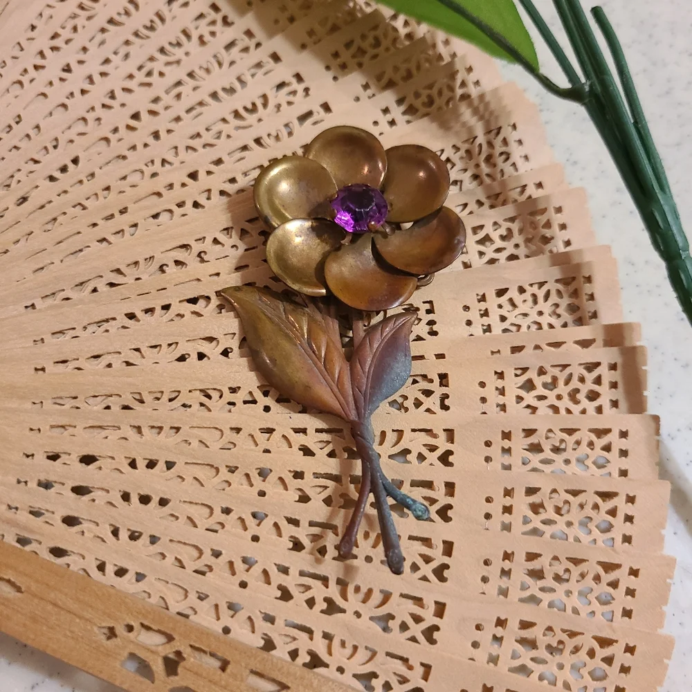 Vintage Brooch Purple